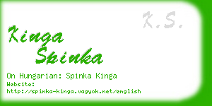 kinga spinka business card